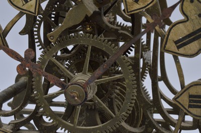 Lot 35 - An early 20th century skeleton clock