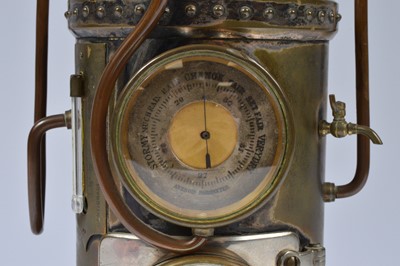Lot 53 - A late 19th century French vertical steam boiler mantle clock