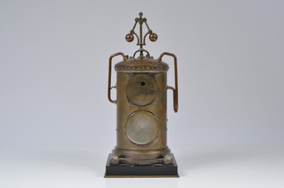 Lot 53 - A late 19th century French vertical steam boiler mantle clock
