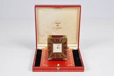 Lot 57 - A 1980s Must De Cartier quartz travel clock