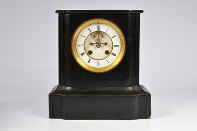 Lot 59 - A Victorian slate mantle clock