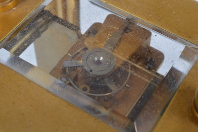 Lot 65 - An early 20th century brass carriage timepiece