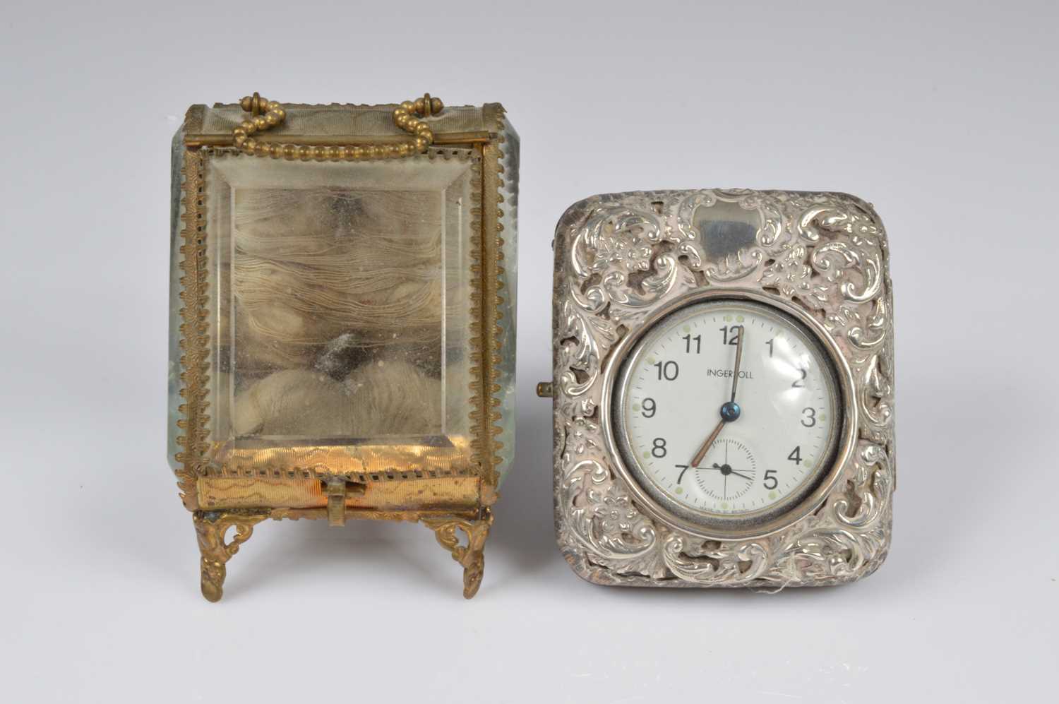 Lot 73 - An Edwardian silver mounted pocket watch stand