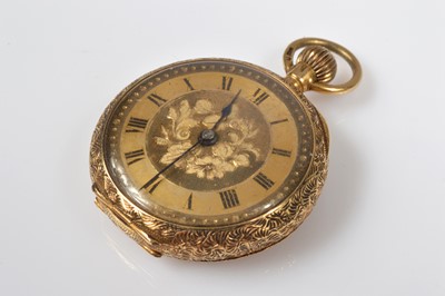 Lot 74 - A small early 20th century 18ct gold lady's pocket watch
