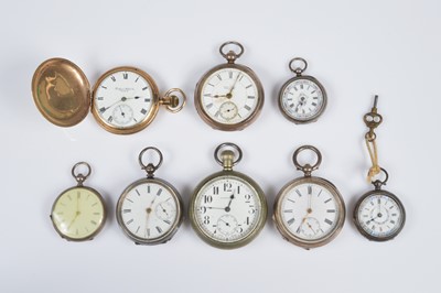 Lot 76 - Six various silver pocket watches and two others