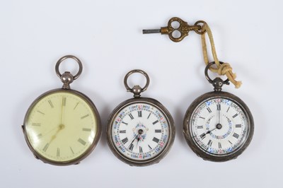 Lot 76 - Six various silver pocket watches and two others