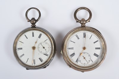 Lot 76 - Six various silver pocket watches and two others