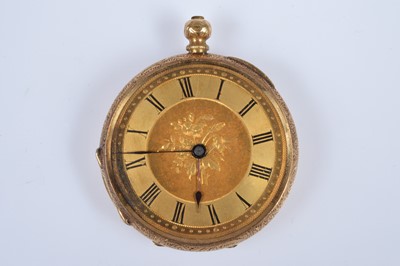 Lot 81 - A damaged 18ct gold cased open faced pocket watch