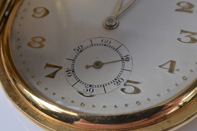 Lot 84 - A 1920s 18ct gold full hunter pocket watch