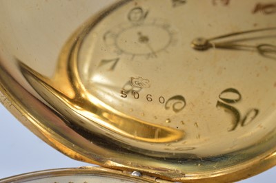 Lot 84 - A 1920s 18ct gold full hunter pocket watch