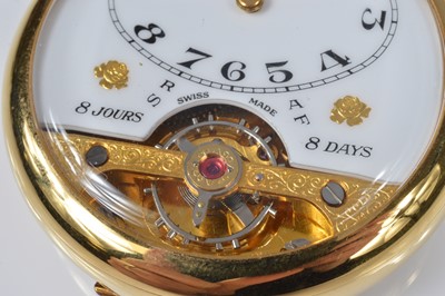 Lot 89 - A modern Hebdomas gold plated open face pocket watch