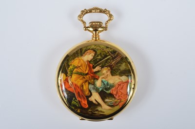 Lot 89 - A modern Hebdomas gold plated open face pocket watch
