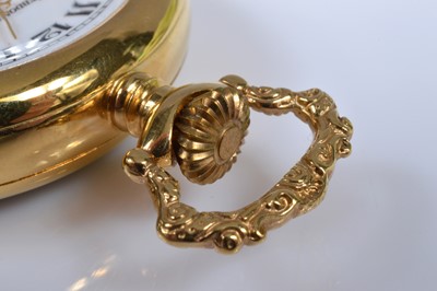 Lot 89 - A modern Hebdomas gold plated open face pocket watch