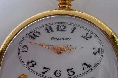 Lot 89 - A modern Hebdomas gold plated open face pocket watch
