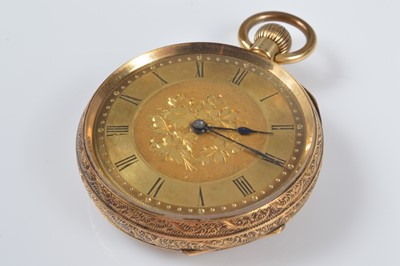 Lot 91 - A late Victorian 18ct gold open face pocket watch