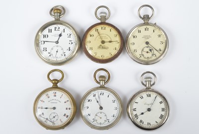 Lot 93 - A group of six pocket watches and other items
