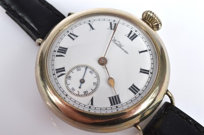 Lot 94 - A late 19th century Limit British Railway nickel manual top wind open face pocket watch and a Waltham wristwatch