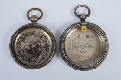 Lot 95 - Two Victorian silver pocket watch cases
