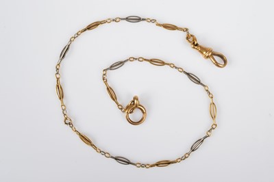 Lot 99 - A late Victorian or Edwardian 18ct gold and platinum watch chain