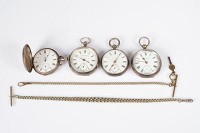 Lot 101 - Four Victorian and later silver pocket watches