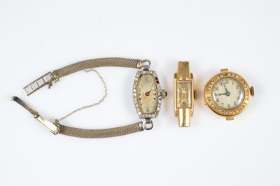 Lot 133 - Three ladies wristwatch heads