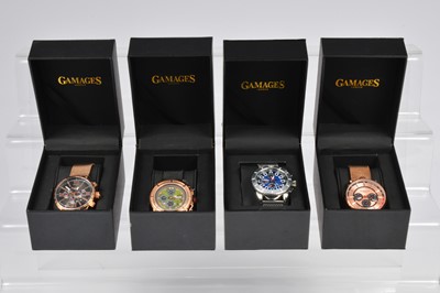 Lot 138 - Four modern Gamages Automatic large wristwatches
