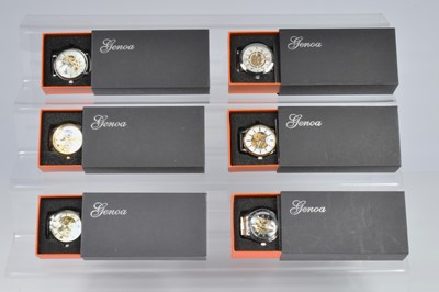 Lot 140 - Six modern Genoa Automatic wristwatches