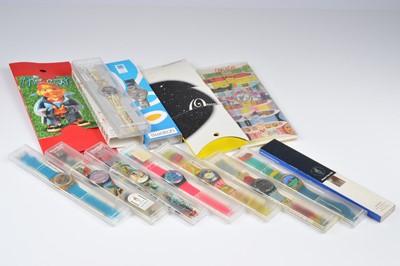 Lot 148 - A collection of Swatch watches
