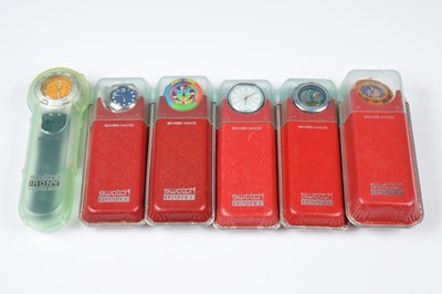 Lot 151 - Six Swatch watches