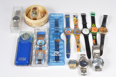Lot 187 - A group of Swatch and other watches