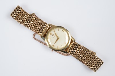 Lot 189 - A c1960s Omega gold plated lady's wristwatch head presented on a 9ct gold bracelet