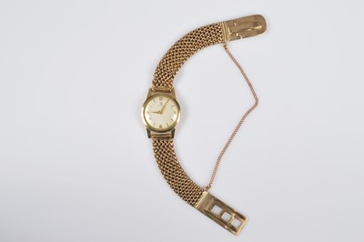 Lot 189 - A c1960s Omega gold plated lady's wristwatch head presented on a 9ct gold bracelet