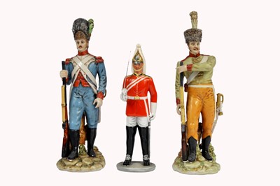 Lot 48 - A collection of three ceramic soldiers