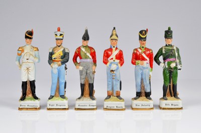 Lot 54 - A collection of six Alfretto porcelain Grenadier officers