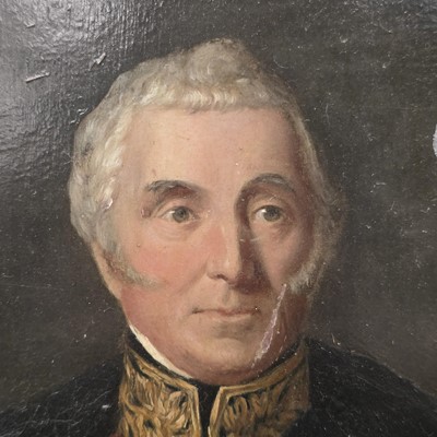 Lot 60 - An oil on canvas portrait depicting to Duke of Wellington