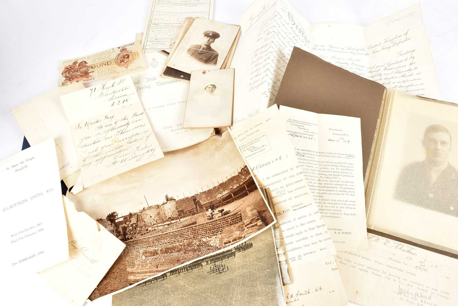 Lot 124 - A small collection of ephemera relating to Guy Harwin Smith of the Royal Engineers