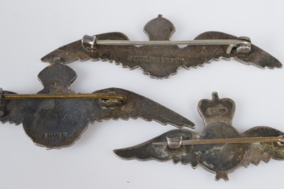 Lot 156 - A group of five Sterling Silver Royal Air Force and Naval Sweetheart Brooches