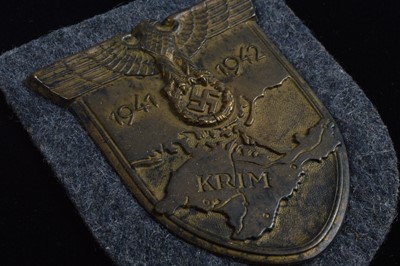 Lot 170 - A WWII German Army/Waffen SS Krim Campaign Shield