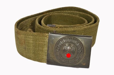 Lot 287 - A German Afrikakorps Other Ranks (Tropical) Cloth Belt and Buckle