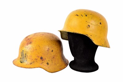 Lot 342 - Two Re-Issued WWII German M35 Helmets