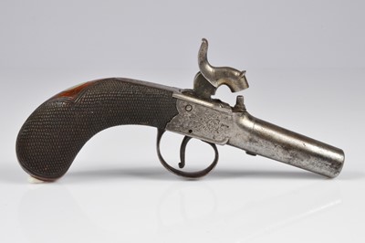 Lot 423 - A 19th Century Percussion Cap Pocket Pistol by J Marks of Winchester