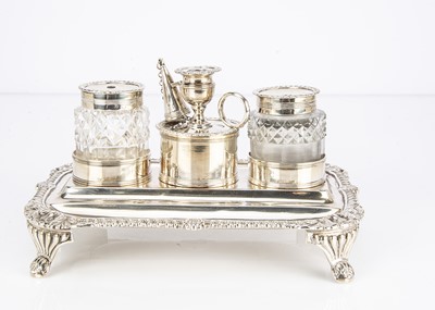 Lot 283 - A George III silver ink stand by Rebecca Emes & Edward Barnard