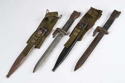 Lot 507 - Two Argentinian FN Type A bayonets and scabbards