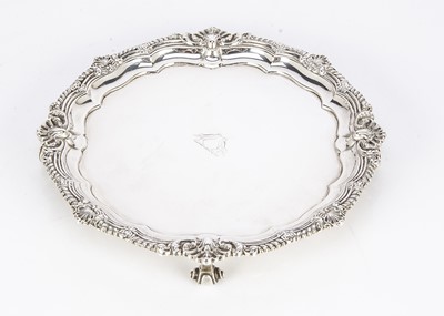 Lot 287 - A George V period silver card tray from Asprey
