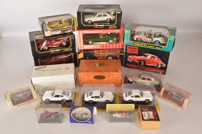 Lot 36 - Modern Diecast 1:10 Scale and Smaller  Private and Police Cars and Motorcycles (20)