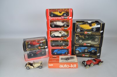 Lot 185 - Pre and Immediate Postwar 1:18 and 1:24 Scale Cars and Kit (13)
