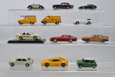 Lot 230 - White Metal and Resin 1:43 Scale Postwar and modern Cars and Small Commercial Vehicles (12)