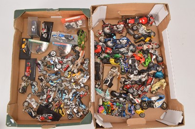 Lot 243 - Diecast and plastic Motorcycles in assorted scales (70+)