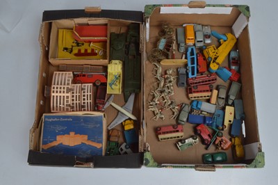 Lot 294 - Postwar Playworn Diecast Vehicles and Figures Together with Siku Plastic Airport Buildings (40)
