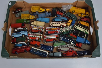 Lot 300 - Postwar Playworn/Repainted Dinky Toys  and a Prewar Box Label (45+)